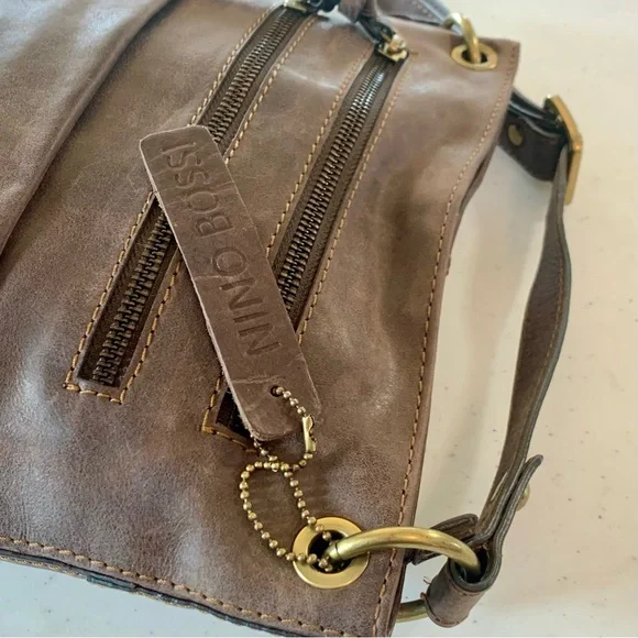 👖 Nino BOSSI Leather Brown Crossbody 👢 - Picture 4 of 11
